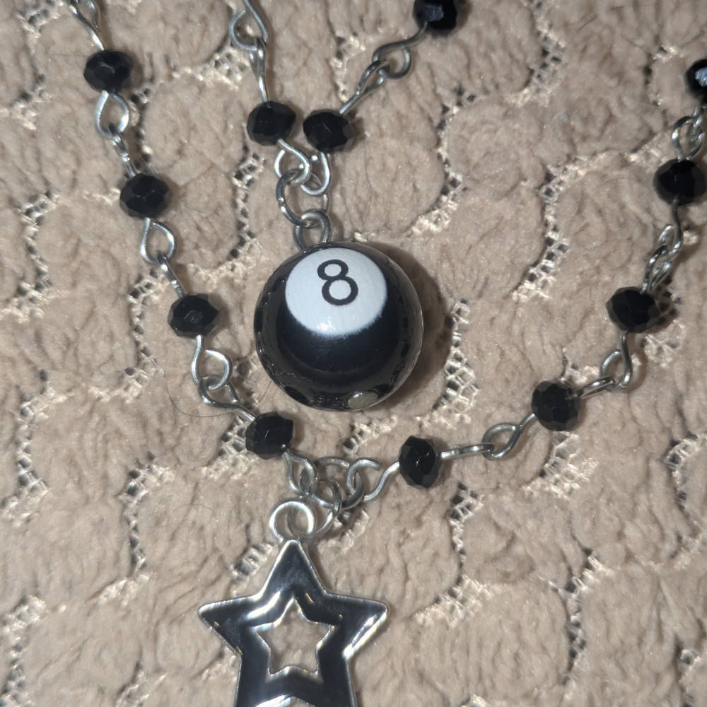 3/$15 Lucky 8-Ball Star Pendant Necklace